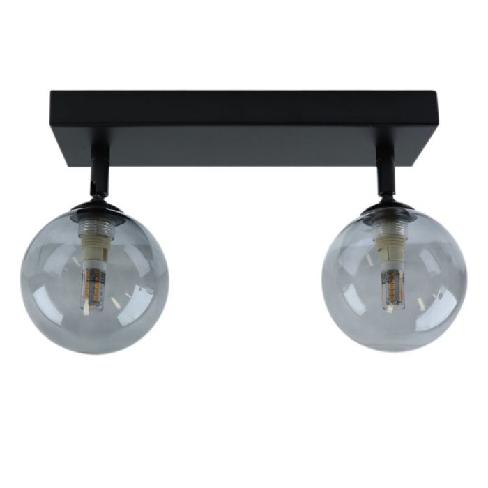 Plafonnier salle de bain noir moderne, Amer, IP44