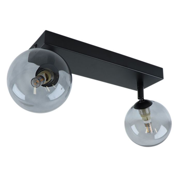 Plafonnier salle de bain noir moderne, Amer, IP44