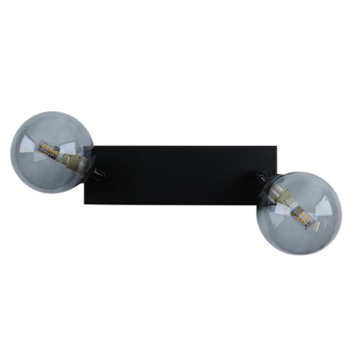 Plafonnier salle de bain noir moderne, Amer, IP44