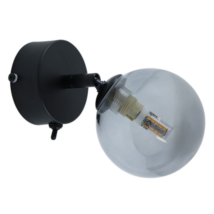 Applique salle de bain noire moderne, Amer, IP44