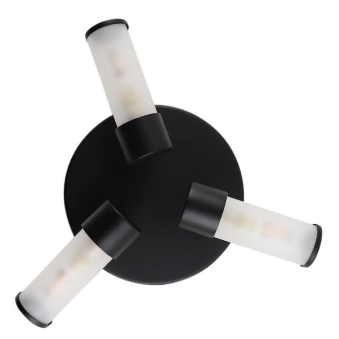 Plafonnier salle de bain noir moderne, Callum, IP44