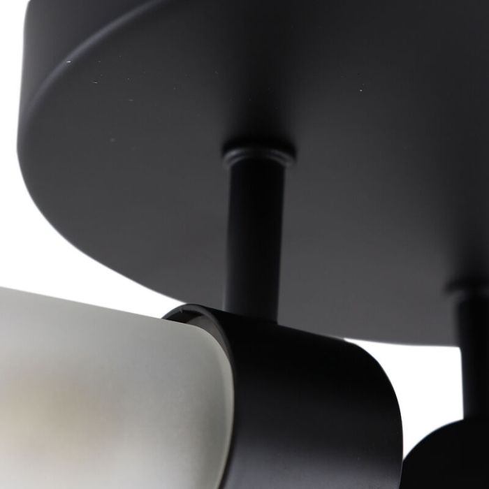 Plafonnier salle de bain noir moderne, Callum, IP44