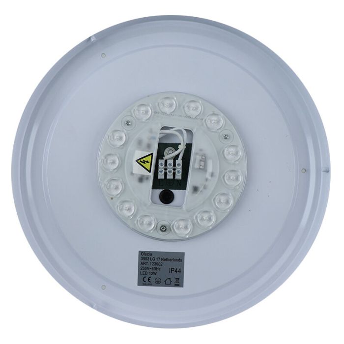 Plafonnier salle de bain noir moderne, Jaro, 12W, 3000K LED, IP44