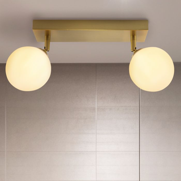 Plafonnier salle de bain blanc moderne, Amer, IP44