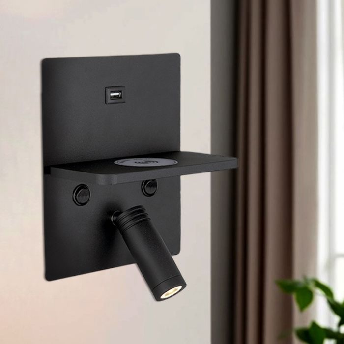 Applique murale noire moderne, Isabella, 3W, 3000K LED, avec interrupteur