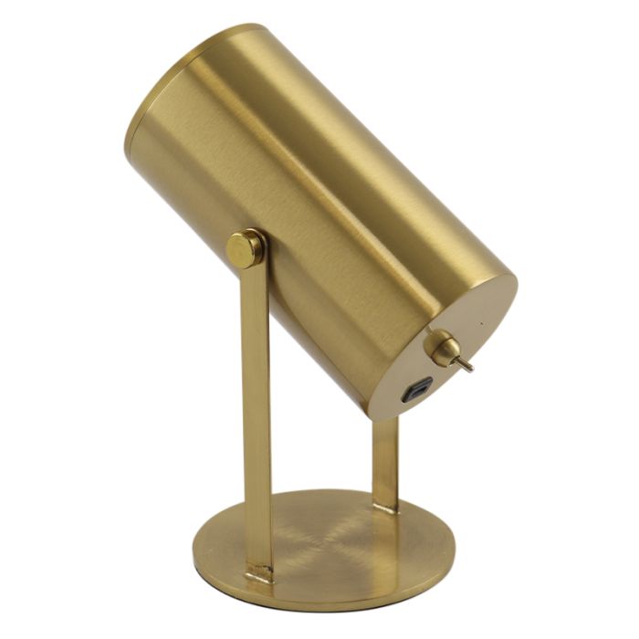 Lampe de table rechargeable laiton moderne, Elko, 2W, 3000K LED, avec interrupteur