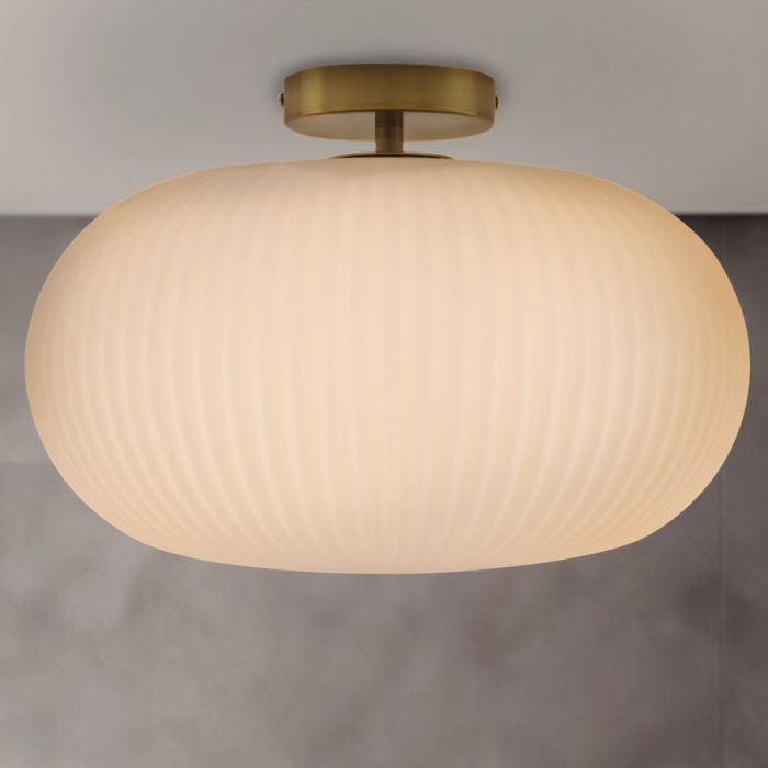Plafonnier salle de bain blanc design, Elliot, IP44