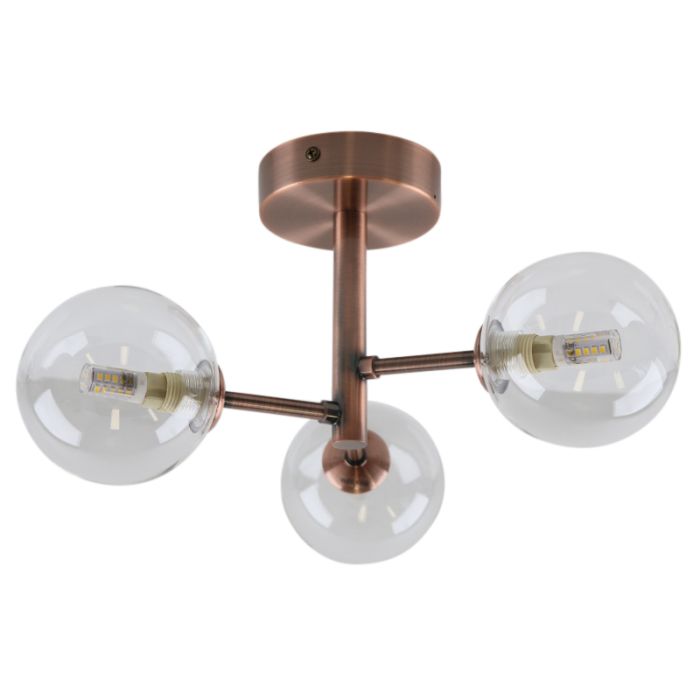 Plafonnier cuivre moderne, Amer, IP44