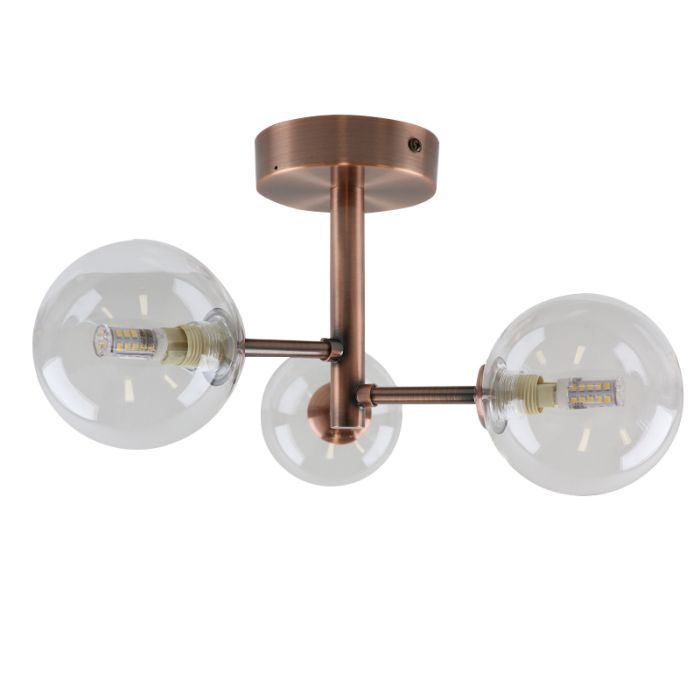 Plafonnier cuivre moderne, Amer, IP44