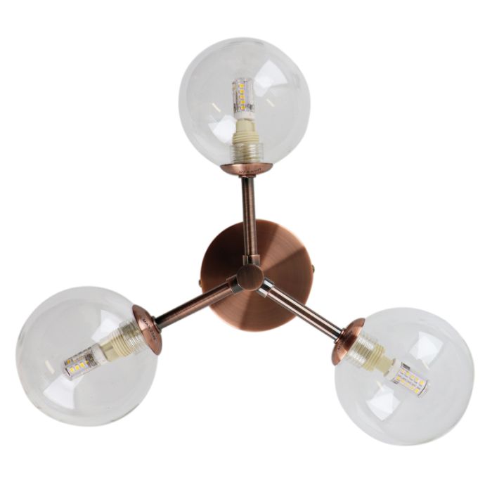 Plafonnier cuivre moderne, Amer, IP44