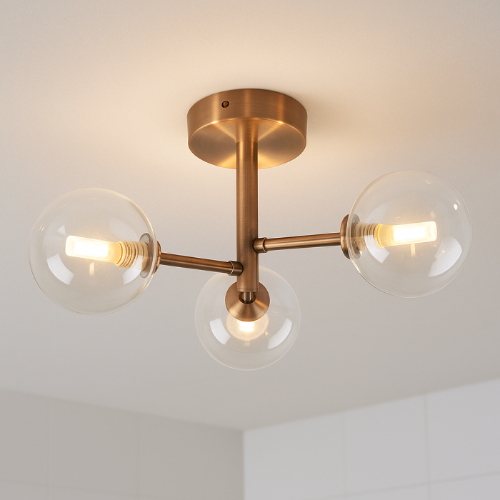 Plafonnier cuivre moderne, Amer, IP44