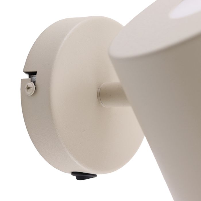 Spot mural beige moderne, Rinke, avec interrupteur