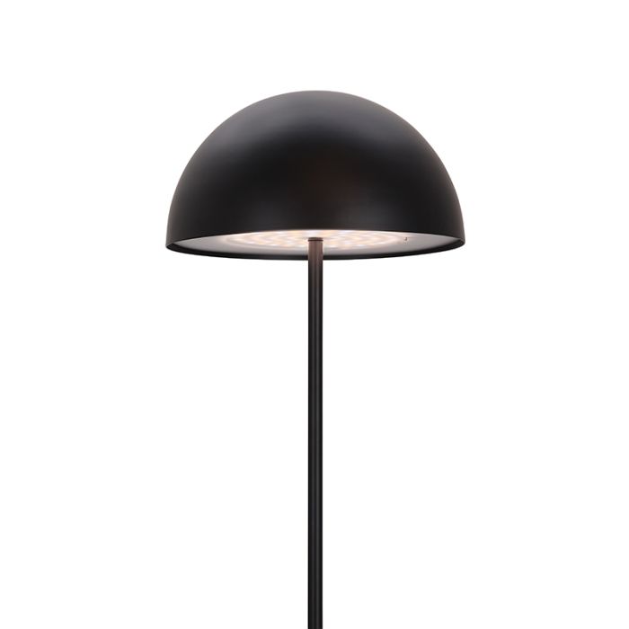 Lampadaire noir rétro, Douwe, 4W, dim to warm LED, avec variateur tactile