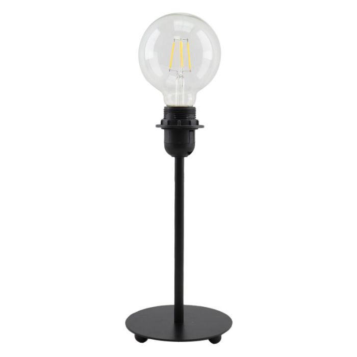 Lampe de table sans abat-jour noire en métal, Eileen, avec interrupteur