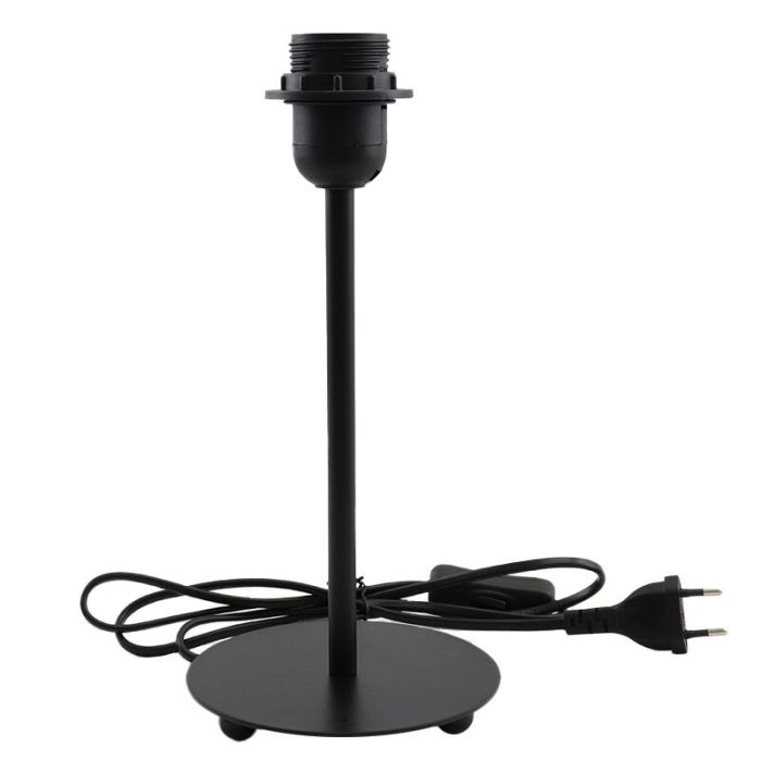 Lampe de table sans abat-jour noire en métal, Eileen, avec interrupteur
