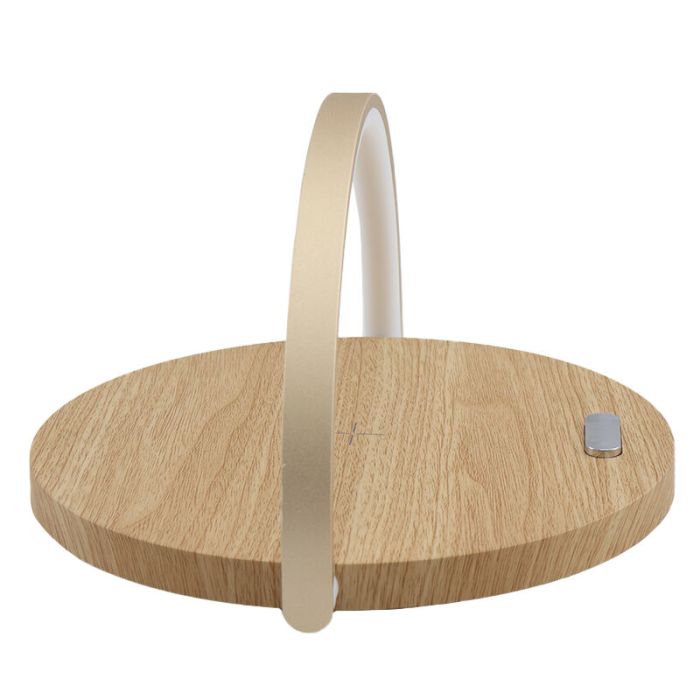 Lampe de table bois en plastique, Erhan, 2W, 3000K LED, avec interrupteur