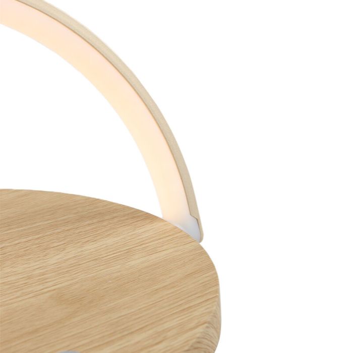 Lampe de table bois en plastique, Erhan, 2W, 3000K LED, avec interrupteur