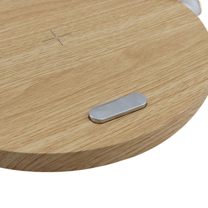Lampe de table bois en plastique, Erhan, 2W, 3000K LED, avec interrupteur