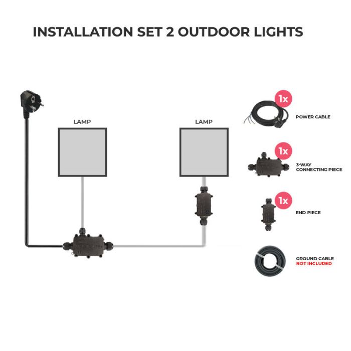 Kit de connexion pour 2 lampes d'extérieur