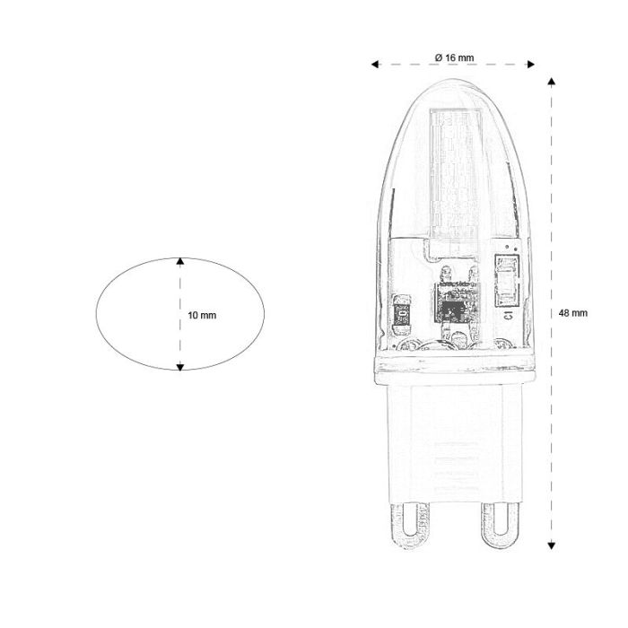 G9 Ampoule LED Soufian à intensité réglable, 1,6w 2700K (Extra blanc chaud)