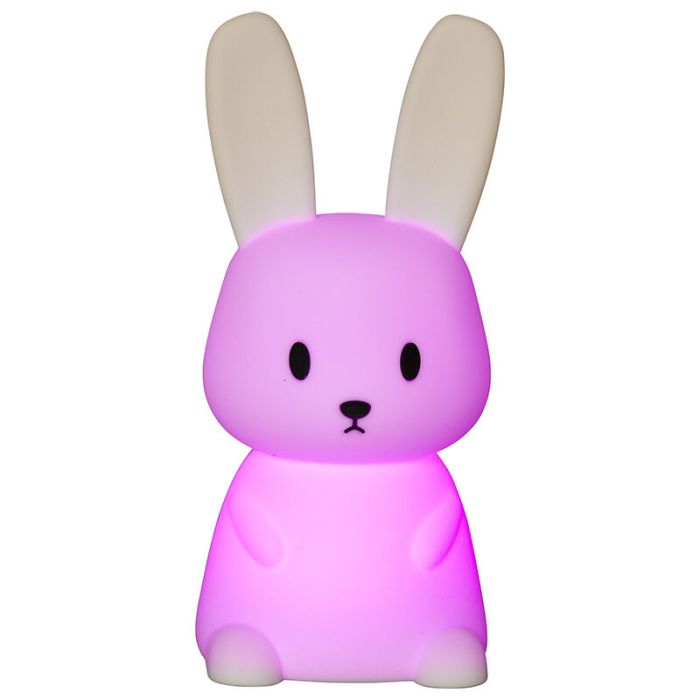 Veilleuse pour enfants blanche en plastique, Bunny, 0,5W, RGBW LED, avec interrupteur