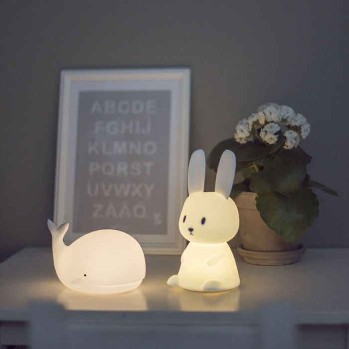 Veilleuse pour enfants blanche en plastique, Whale, 0,5W, RGBW LED