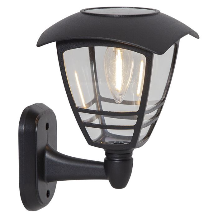 Applique solaire extérieur noire classique, Adne, 0,03W, 3000K LED, IP44
