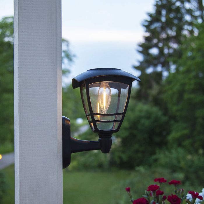 Applique solaire extérieur noire classique, Adne, 0,03W, 3000K LED, IP44