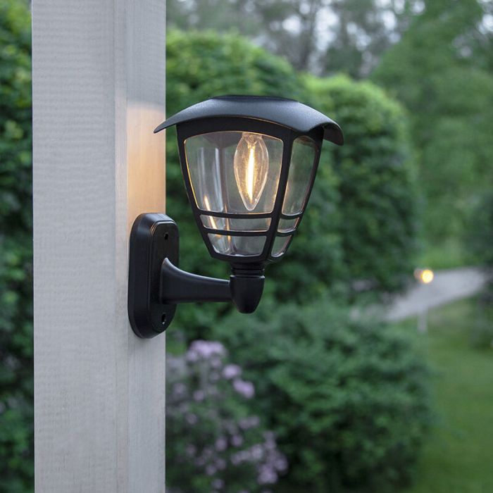 Applique solaire extérieur noire classique, Adne, 0,03W, 3000K LED, IP44