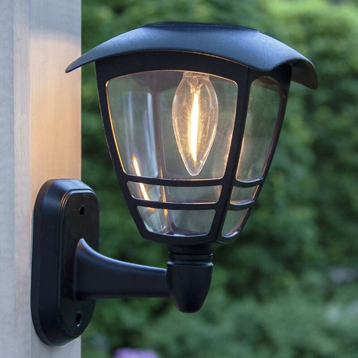 Applique solaire extérieur noire classique, Adne, 0,03W, 3000K LED, IP44