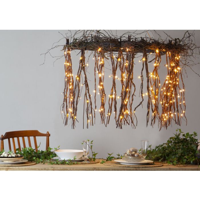 Branches de saule marron avec éclairage, hauteur 60cm, sur batterie