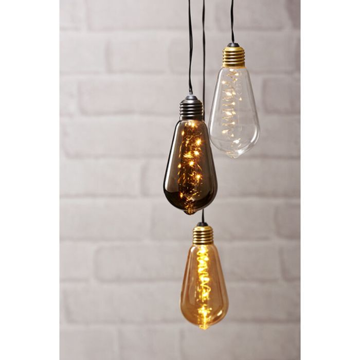 Ampoule Edison transparente, sur pile