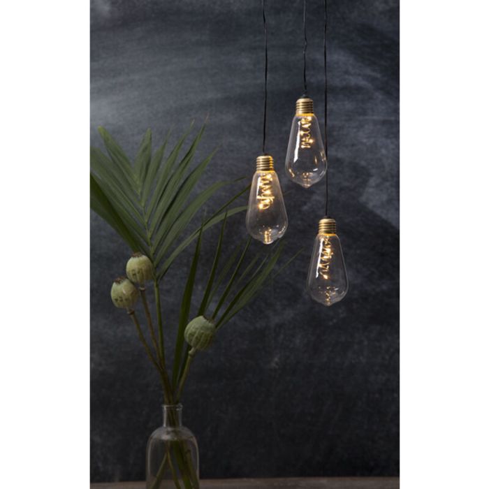 Ampoule Edison transparente, sur pile