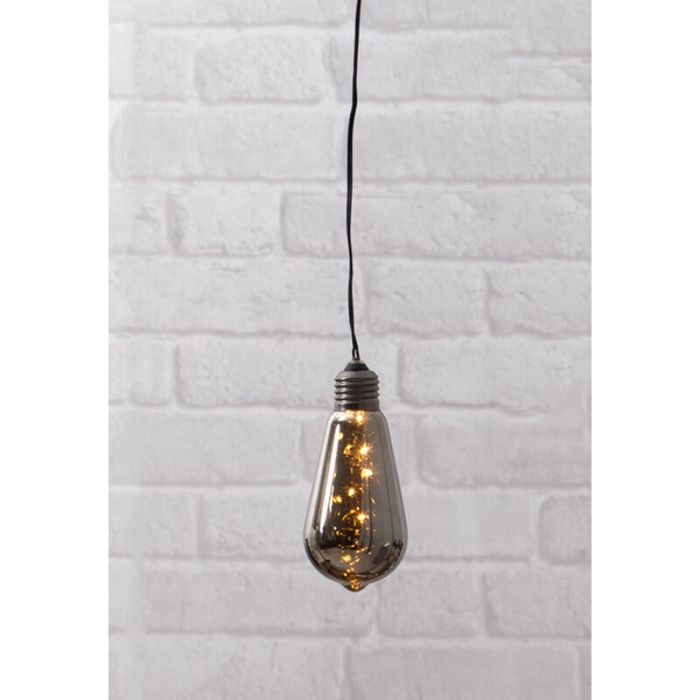 Lampe Edison en verre fumé, sur batterie