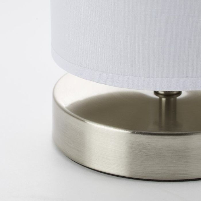 Lampe de table blanche en tissu, Merinde, avec interrupteur