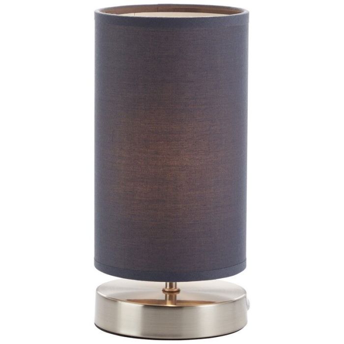 Lampe de table grise en tissu, Merinde, avec interrupteur