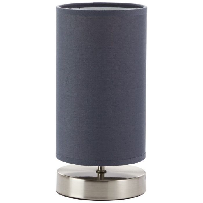 Lampe de table grise en tissu, Merinde, avec interrupteur