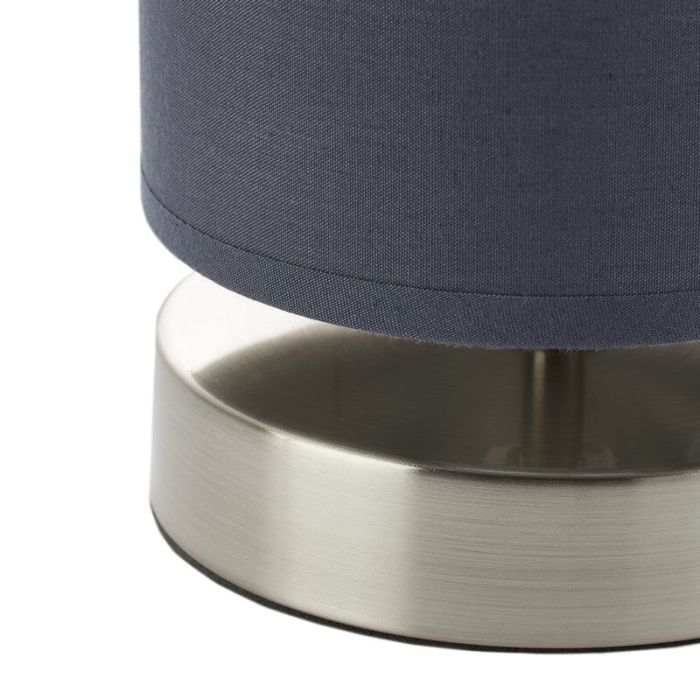 Lampe de table grise en tissu, Merinde, avec interrupteur