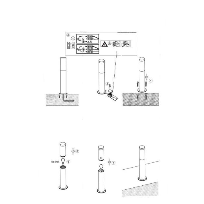 Luminaire extérieur chromé en plastique, Tom, IP44