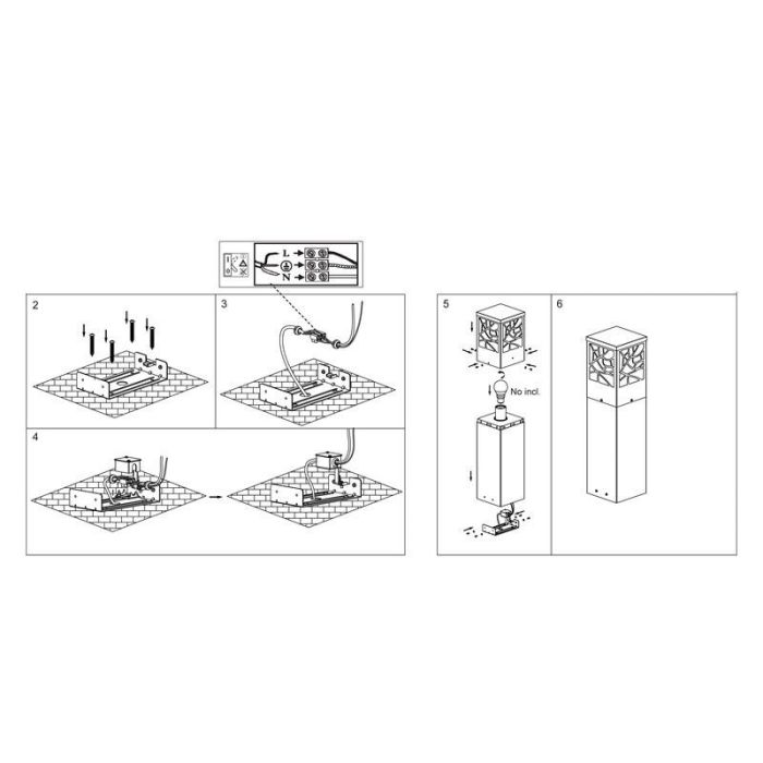 Luminaire extérieur couleur rouille rustique, Teske, IP44