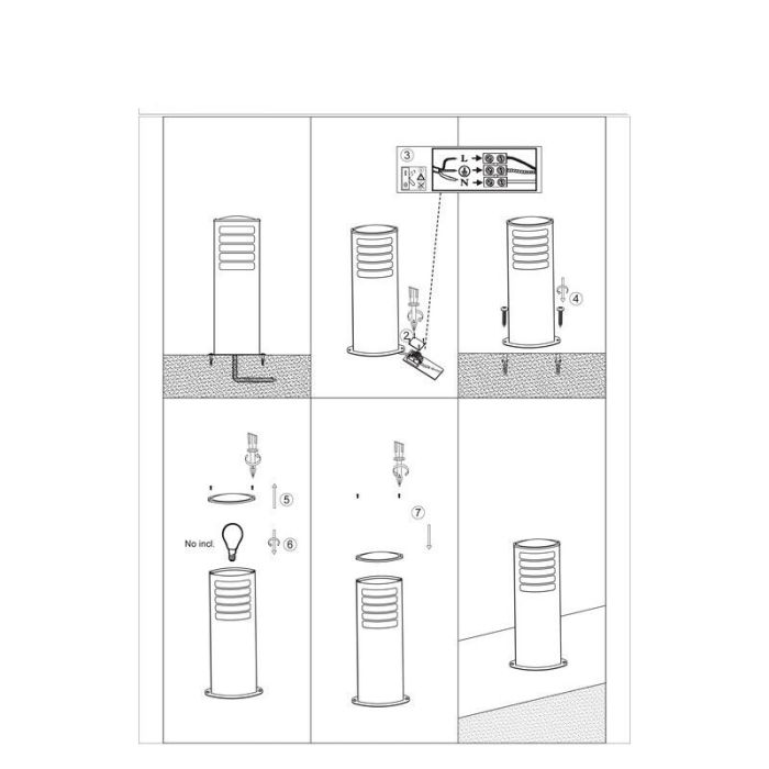 Luminaire extérieur chromé en métal, Alea, IP44