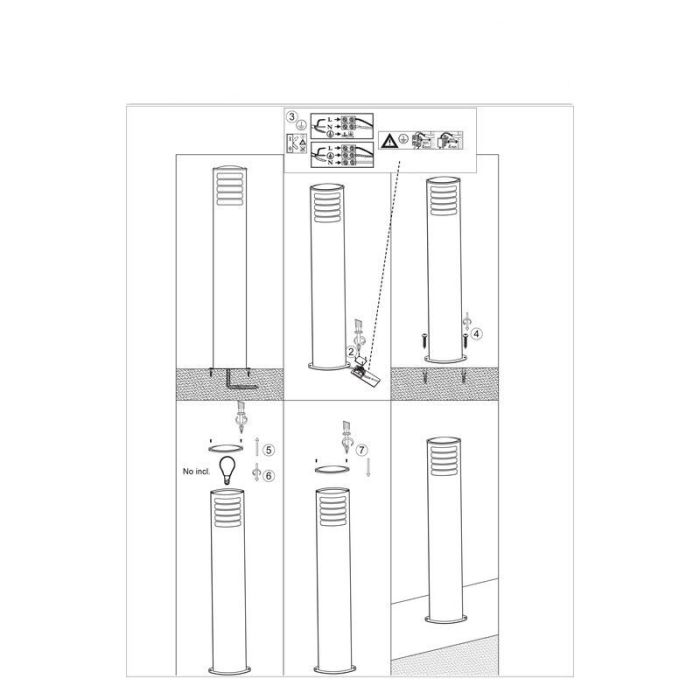 Luminaire extérieur chromé en métal, Alea, IP44