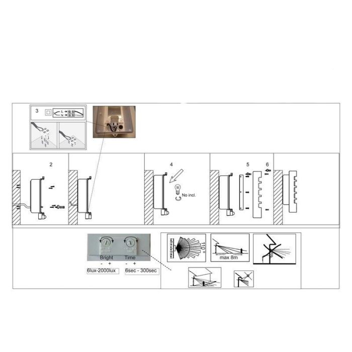 Applique extérieur avec détecteur de mouvement blanche en métal, Alea, IP44