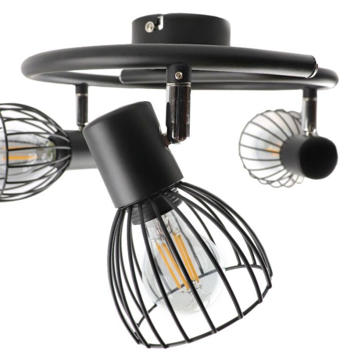 Spot plafond noir industriel, Adama