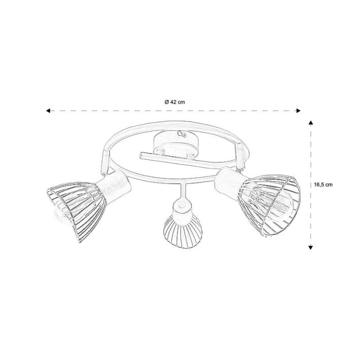 Spot plafond noir industriel, Aina