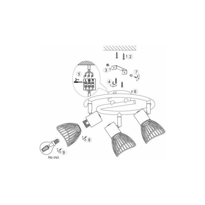 Spot plafond noir industriel, Aina