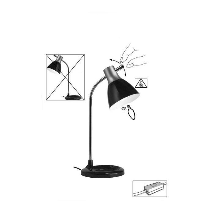 Lampe de bureau blanche design, Liberty, avec interrupteur