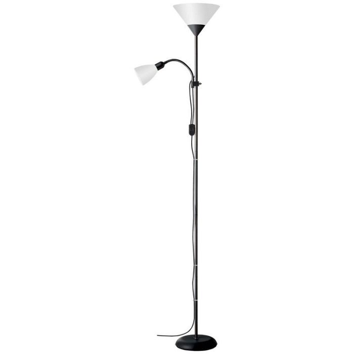 Lampadaire liseuse noir en aluminium, Josephina, avec interrupteur