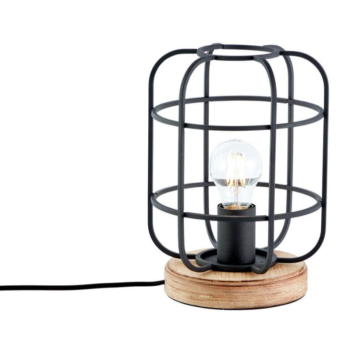 Lampe de table en bois noire, Taede