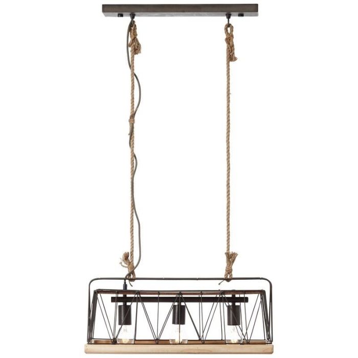 Suspension en bois argentée, Iris